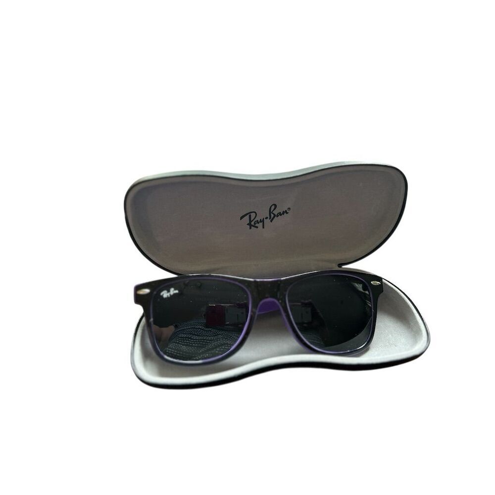 Ray-Ban Sunglasses with Black Frame and Purple Trim